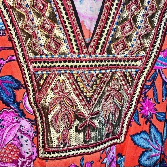 Soft Surroundings Samara Sequins embroidered floral tunic, Women’s Size Small P - Picture 5 of 8